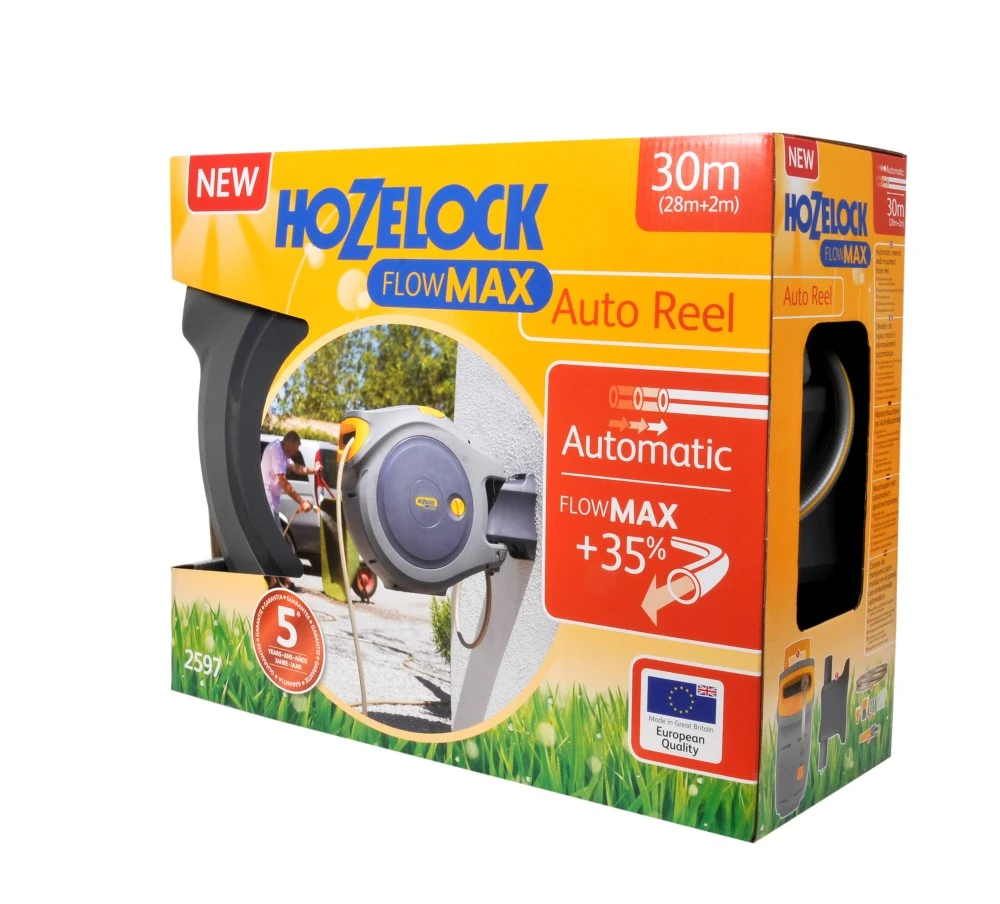 Hozelock Flowmax Auto Reel Wandslangbox + 30 M Slang 3 Hozelock Flowmax Auto Reel Wandslangbox + 30 M Slang - Afbeelding 3