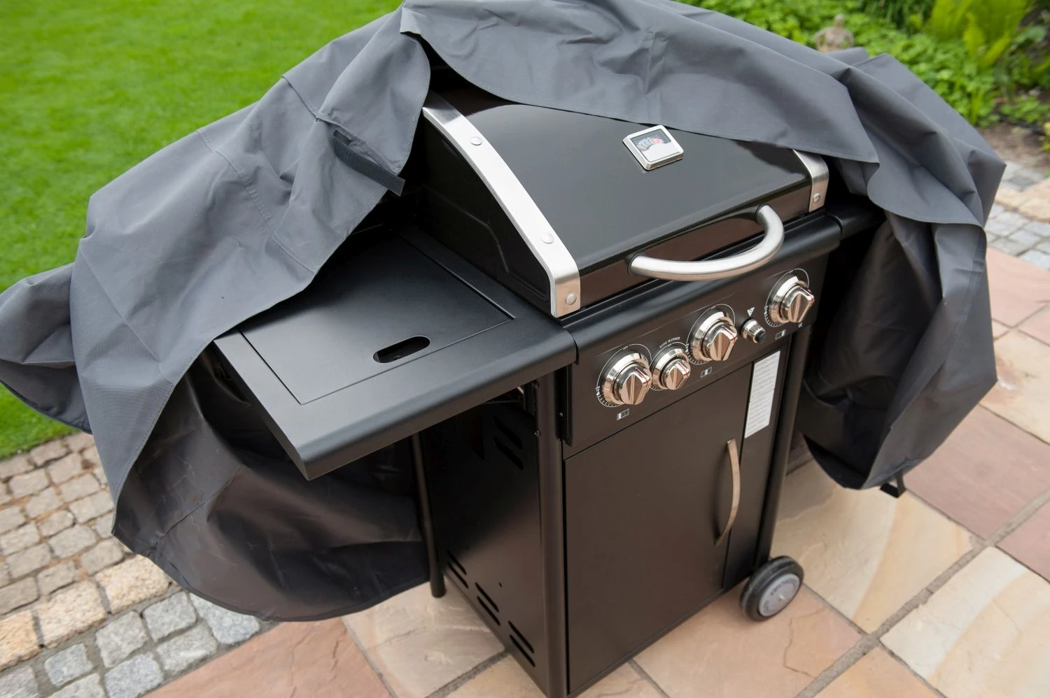 Nature Beschermhoes Gasbarbecue Grijs H90x165x63cm 1 Nature Beschermhoes Gasbarbecue Grijs H90x165x63cm
