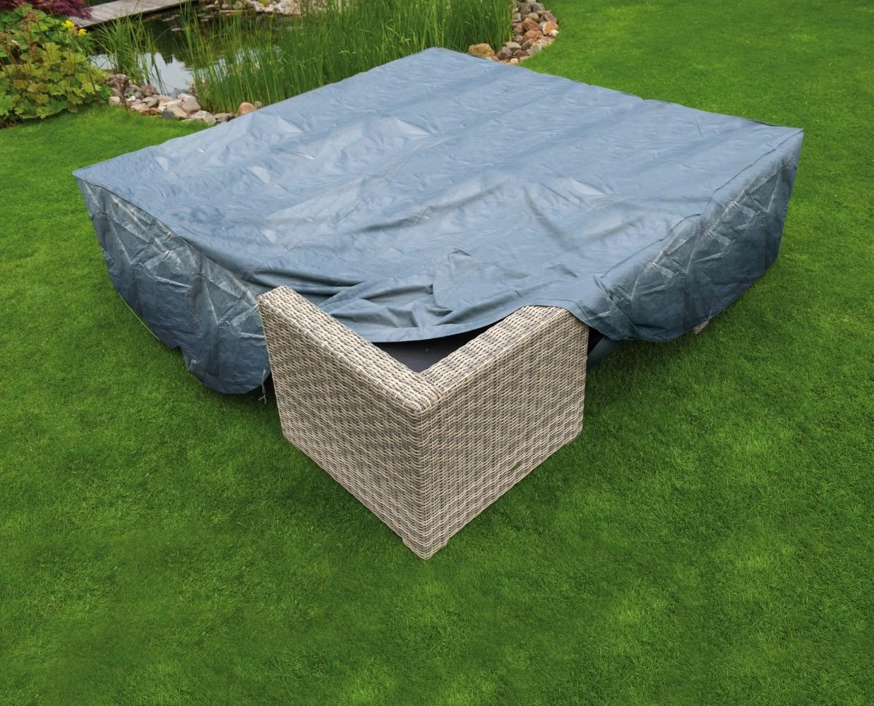 Nature Beschermhoes Loungeset Grijs H70x200x200cm 1 Nature Beschermhoes Loungeset Grijs H70x200x200cm