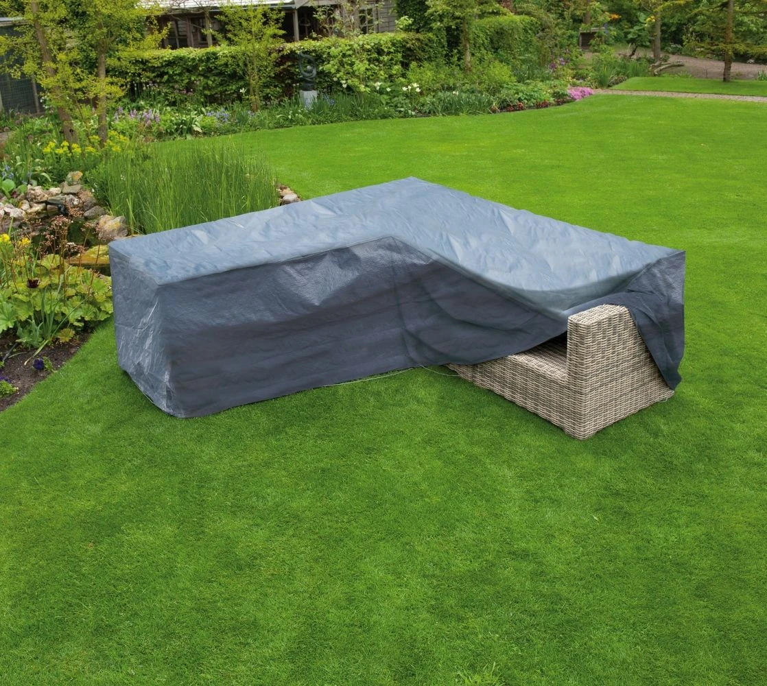 Nature Beschermhoes Loungeset Grijs L-Vorm H90 X 250 X 90 Cm 1 Nature Beschermhoes Loungeset Grijs L-Vorm H90 X 250 X 90 Cm