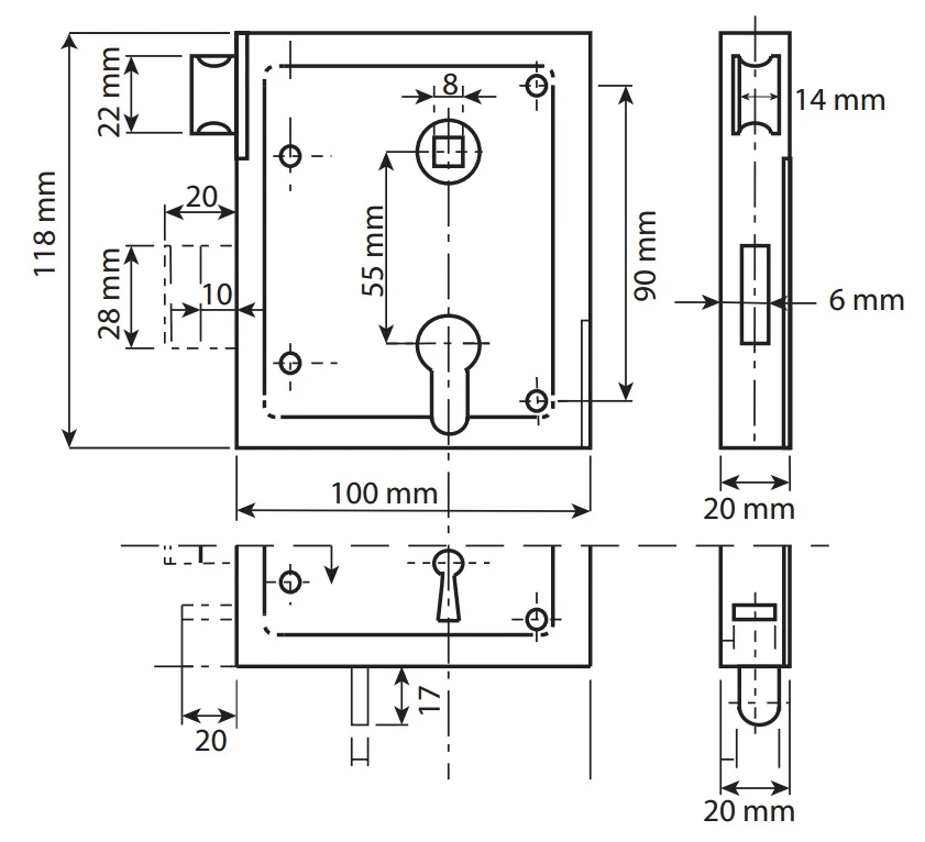 DX Poortslot BB Met Dagschoot 1 DX Poortslot BB Met Dagschoot