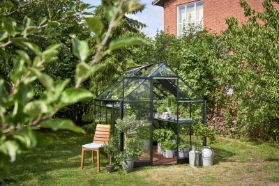 Royal Well Tuinkas Qube 86 Zwart Gecoat Veiligheidsglas 3mm 2 Royal Well Tuinkas Qube 86 Zwart Gecoat Veiligheidsglas 3mm - Afbeelding 2