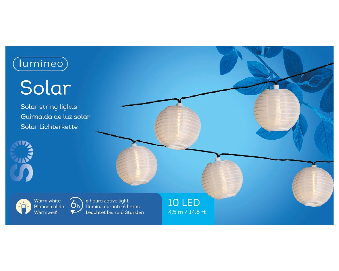 Solar Party Verlichting Nylon Lampionnen 10 LED 2 Solar Party Verlichting Nylon Lampionnen 10 LED - Afbeelding 2