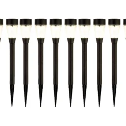 Tuinlampen Set Solar Zwart Kunststof 10 Stuks