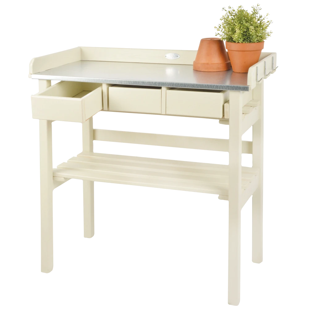 Esschert Tuinwerktafel Met Lades Wit 1 Esschert Tuinwerktafel Met Lades Wit