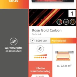 Sunred Terrasverwarmer Royal Diamond Dark Wall 2000 -Bijzondere Tuin Verkoop Extra information RD DARK Large 2