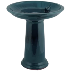 Esschert Vogelbad Op Voet Keramiek Blauw