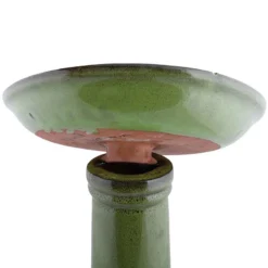 Esschert Vogelbad Op Voet Keramiek Groen 5 Esschert Vogelbad Op Voet Keramiek Groen -Bijzondere Tuin Verkoop FB424 02