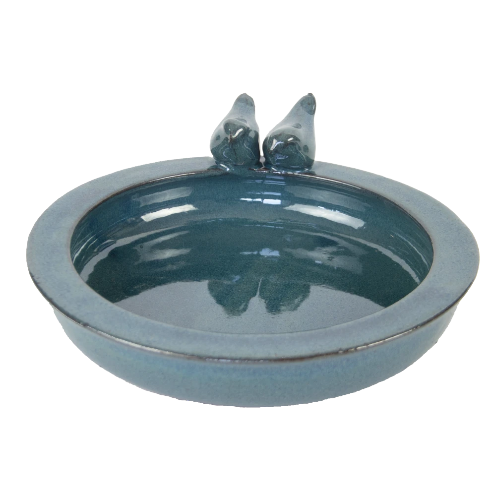 Esschert Vogelbad Keramiek Rond Petrol 1 Esschert Vogelbad Keramiek Rond Petrol