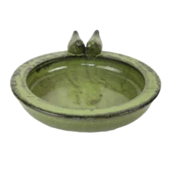 Esschert Vogelbad Keramiek Rond Groen