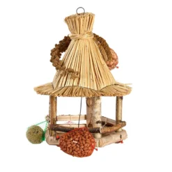 Esschert Vogelhangerhuisje Stro Met Voer -Bijzondere Tuin Verkoop FB850 05