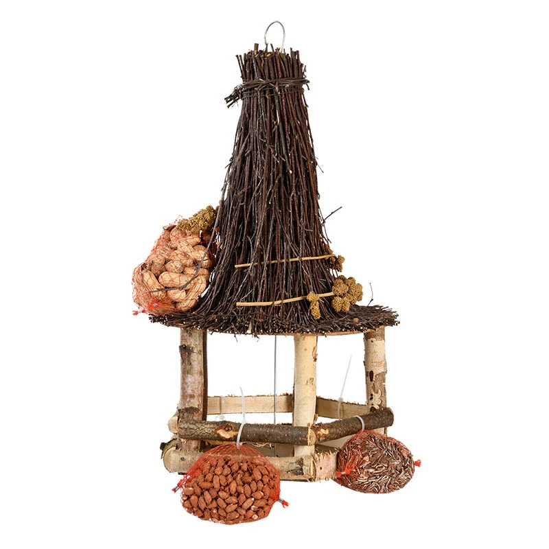 Esschert Vogelhangerhuisje Berken Met Voer 1 Esschert Vogelhangerhuisje Berken Met Voer