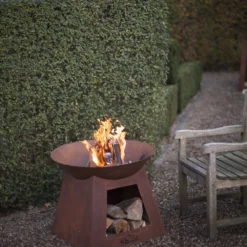 Esschert Vuurschaal Met Houtopslag S -Bijzondere Tuin Verkoop FF169 41