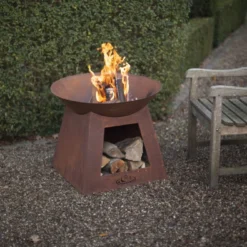 Esschert Vuurschaal Met Houtopslag S -Bijzondere Tuin Verkoop FF169 42