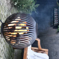 Esschert Vuurbal Strepen Laser Cut Zwart -Bijzondere Tuin Verkoop FF400 46