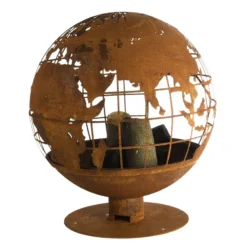 Esschert Vuurbal Laser Cut Roest Wereldbol -Bijzondere Tuin Verkoop FF451 06