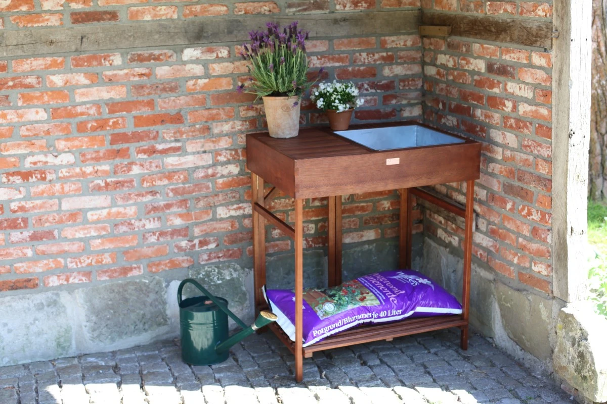 Esschert Hardhouten Oppottafel 2 Esschert Hardhouten Oppottafel - Afbeelding 2