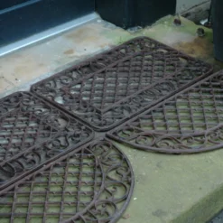 Esschert Deurmat Gietijzer Ruit 67x42 Cm 6 Esschert Deurmat Gietijzer Ruit 67x42 Cm -Bijzondere Tuin Verkoop LH45 41