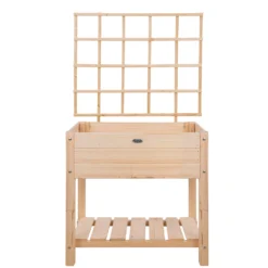 Esschert Verhoogde Houten Kweekbak S Blank Met Klimplantrek