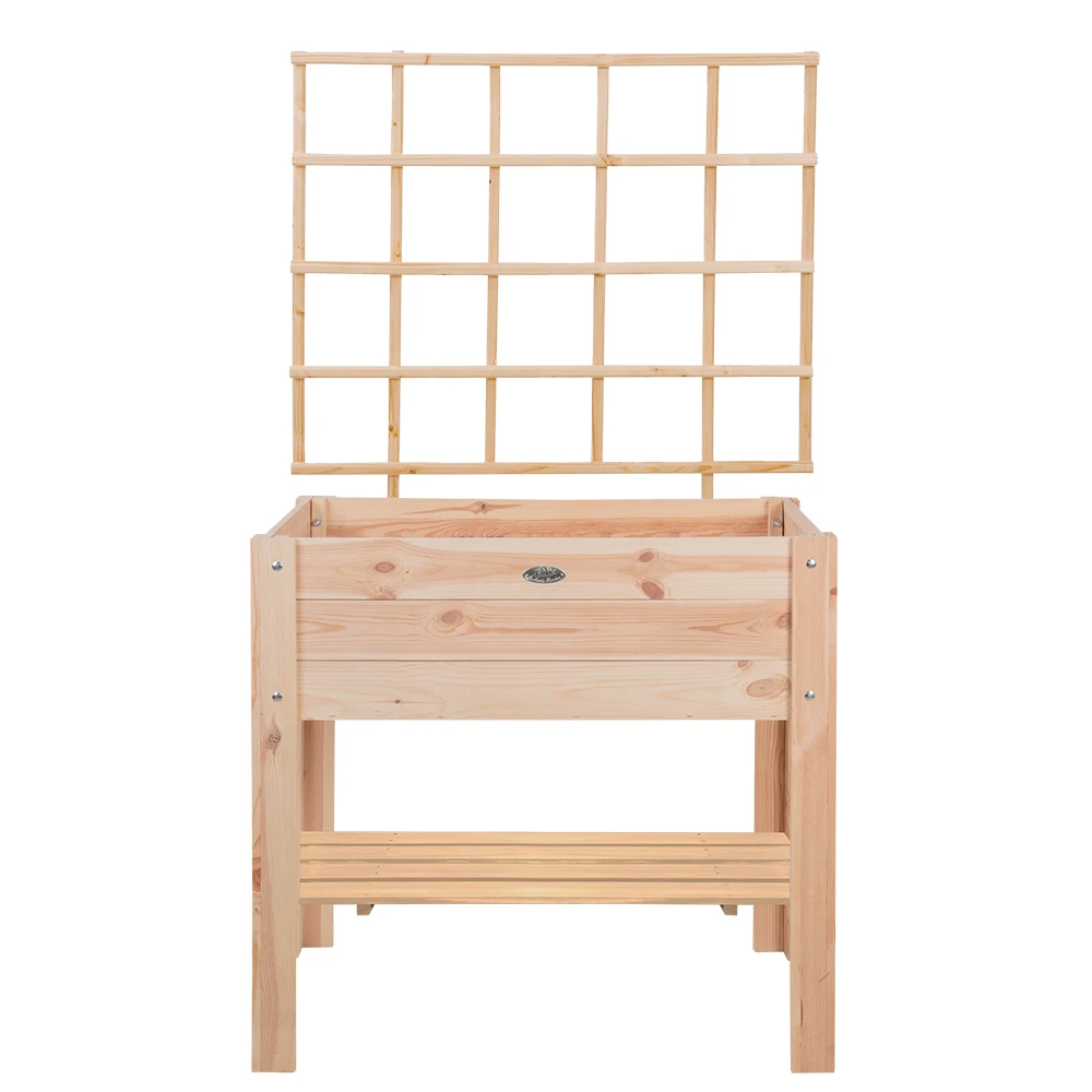 Esschert Verhoogde Houten Kweekbak L Voet Blank S Met Klimplantrek 1 Esschert Verhoogde Houten Kweekbak L Voet Blank S Met Klimplantrek