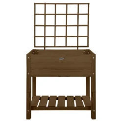 Esschert Verhoogde Houten Kweekbak S Bruin Met Klimplantrek