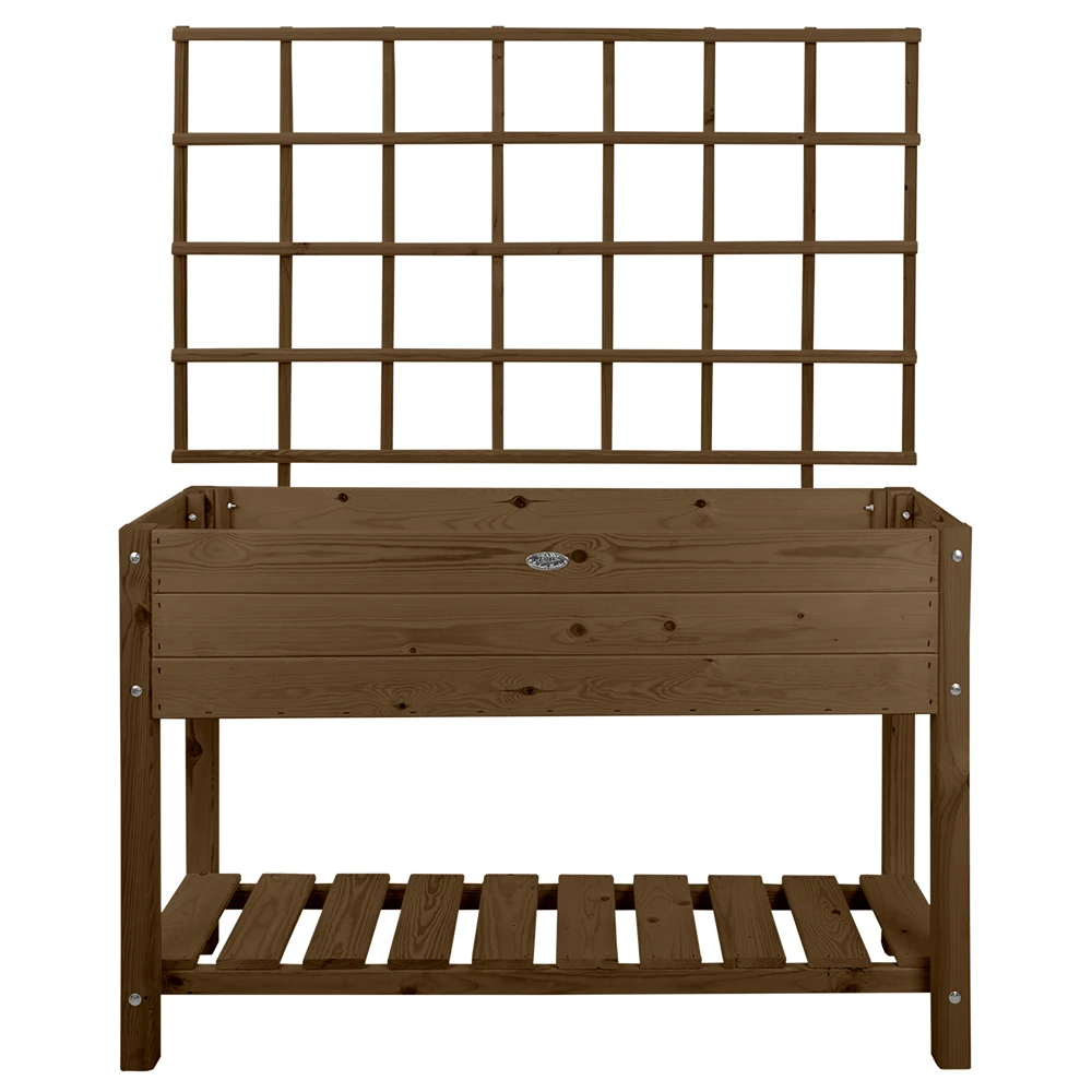 Esschert Verhoogde Houten Kweekbak L Bruin Met Klimplantrek 1 Esschert Verhoogde Houten Kweekbak L Bruin Met Klimplantrek