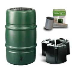 Harcostar Kunststof Regenton Groen 227 Liter Met 3 Delige Voet En Vulautomaat