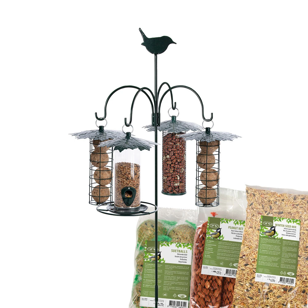 Esschert Vogelvoederhanger Met Stalen Huisjes En Voer 1 Esschert Vogelvoederhanger Met Stalen Huisjes En Voer