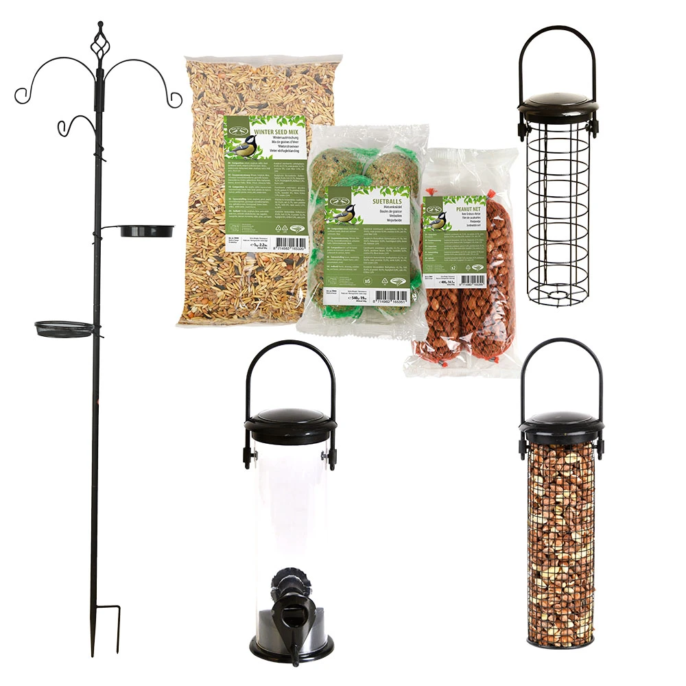 Esschert Grote Vogelvoederhanger Met Plastic Huisjes En Voer 2 Esschert Grote Vogelvoederhanger Met Plastic Huisjes En Voer - Afbeelding 2